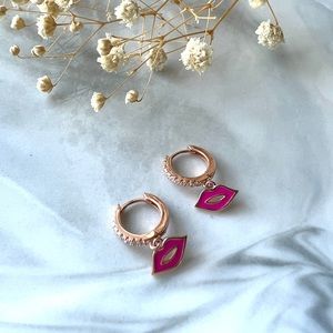 Lips Earring, Pink Lips Earring, Kissy Earring